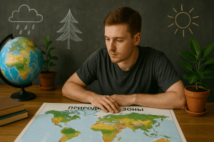мужчина изучает карту