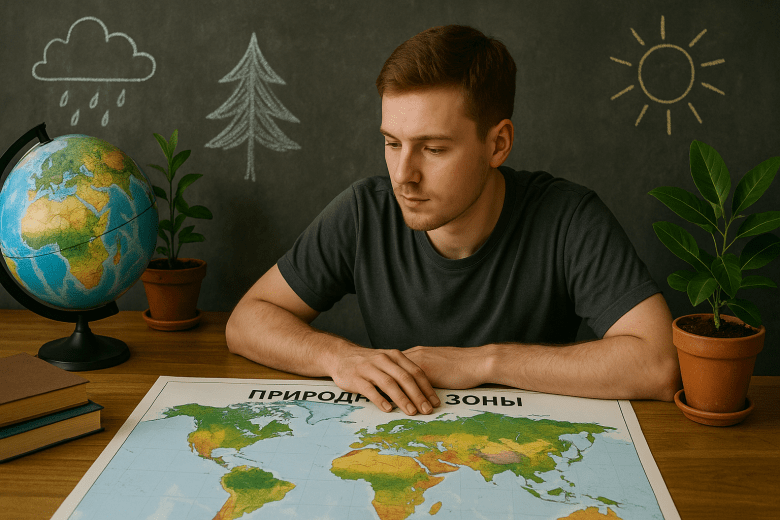 мужчина изучает карту